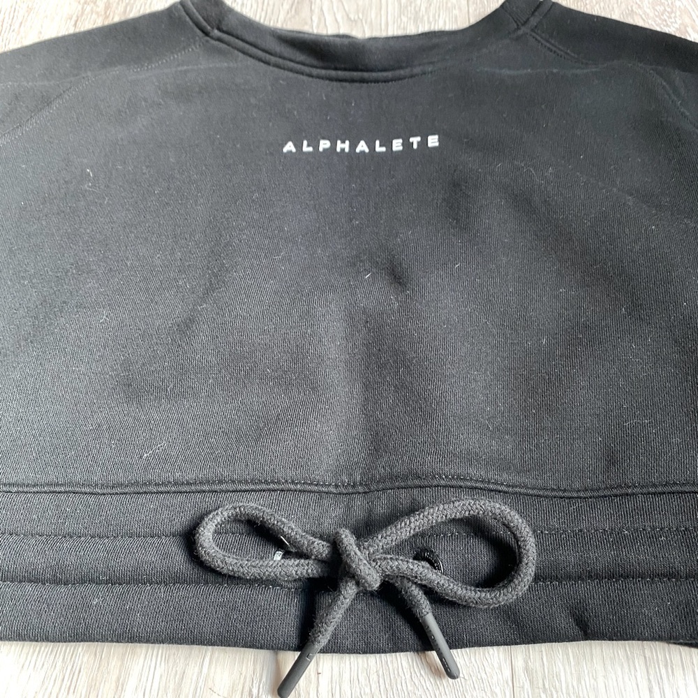 ALPHALETE (NWOT) - Crop Crew Neck Sweater - Black + White - Size XS - Picture 16 of 16